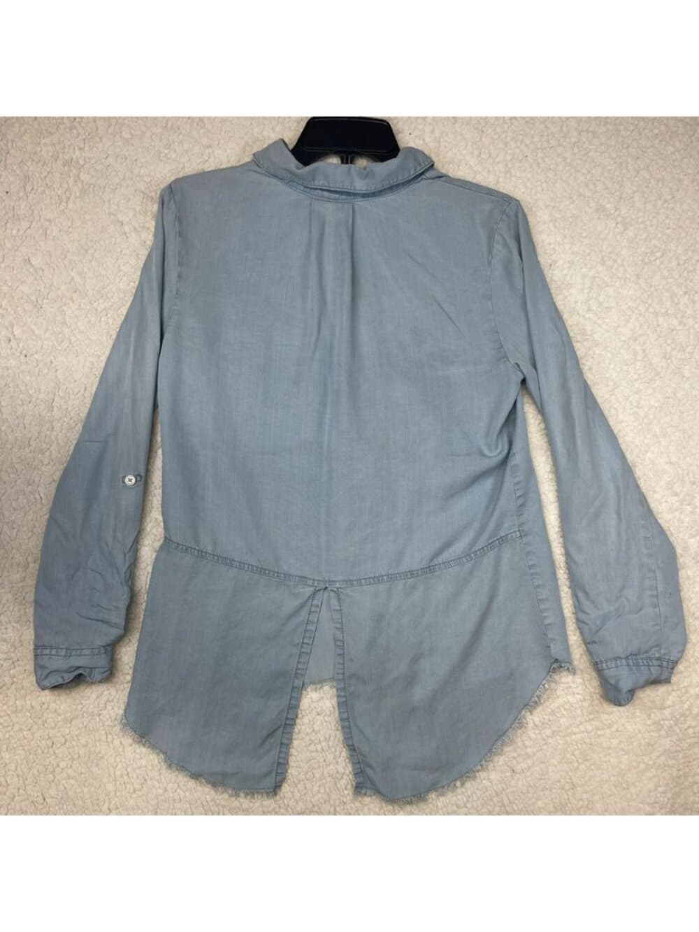 Thread & Supply Lyocell Chambray Split Back Button Shirt XS - Thumbnail 4