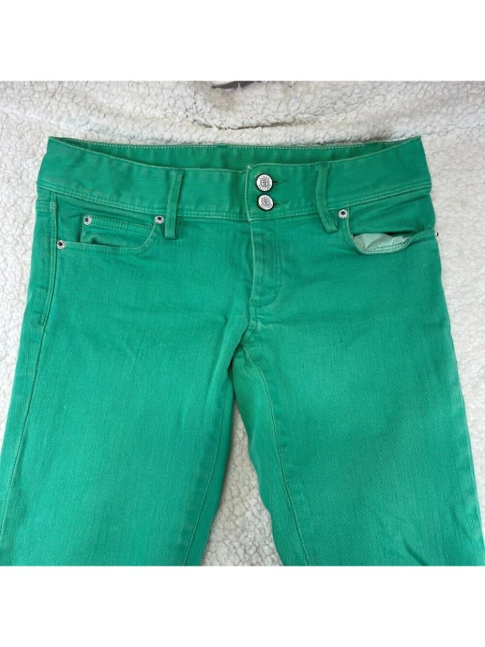 Lilly Pulitzer Worth Straight Green Stretch Jeans Women's Size 0 - Thumbnail 3