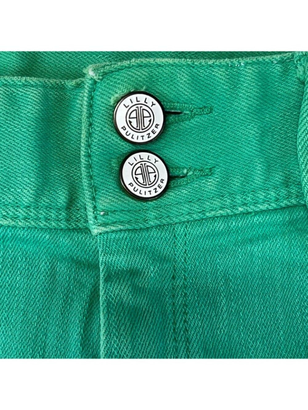 Lilly Pulitzer Worth Straight Green Stretch Jeans Women's Size 0 - Thumbnail 5