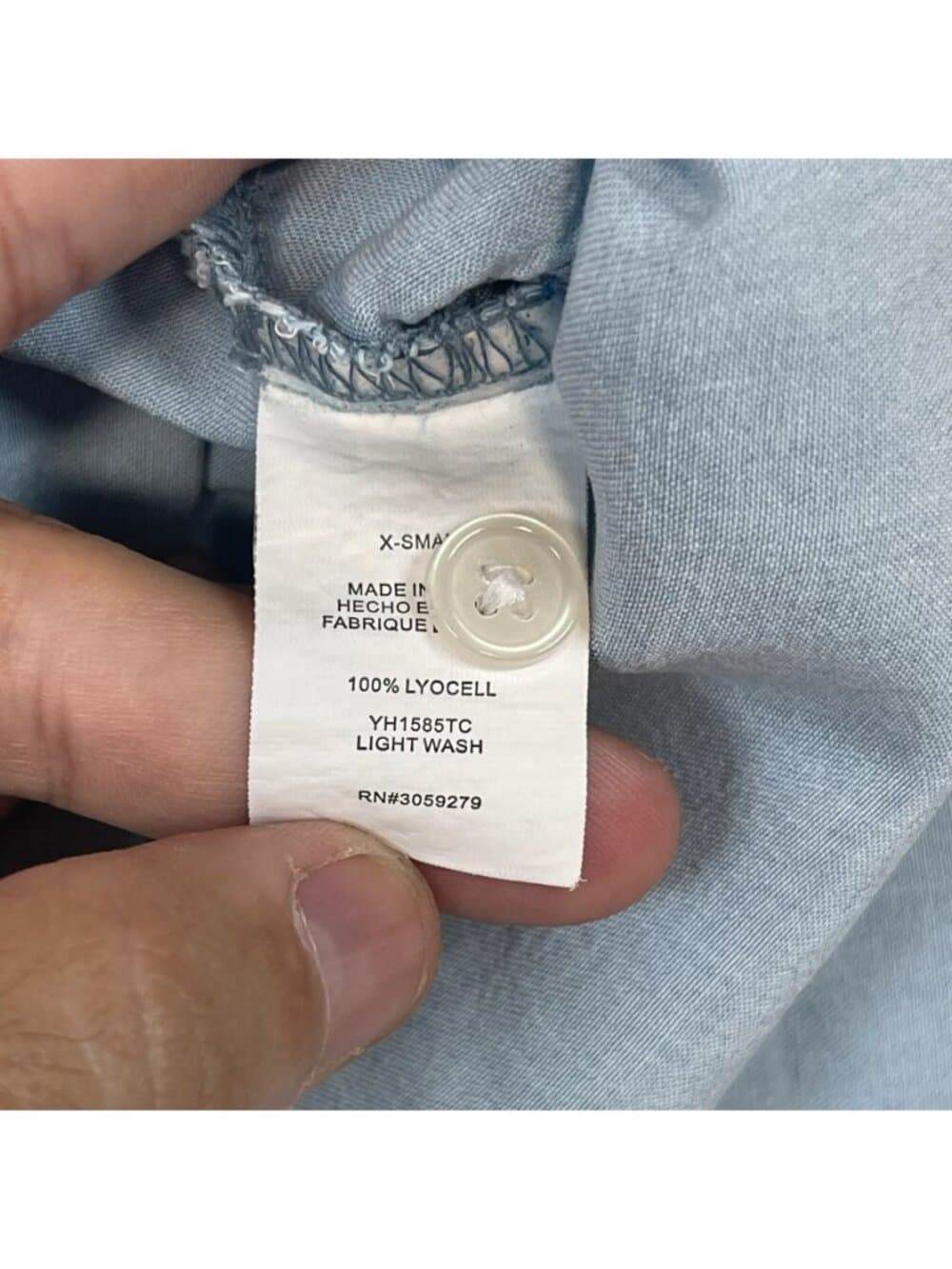 Thread & Supply Lyocell Chambray Split Back Button Shirt XS - Thumbnail 7