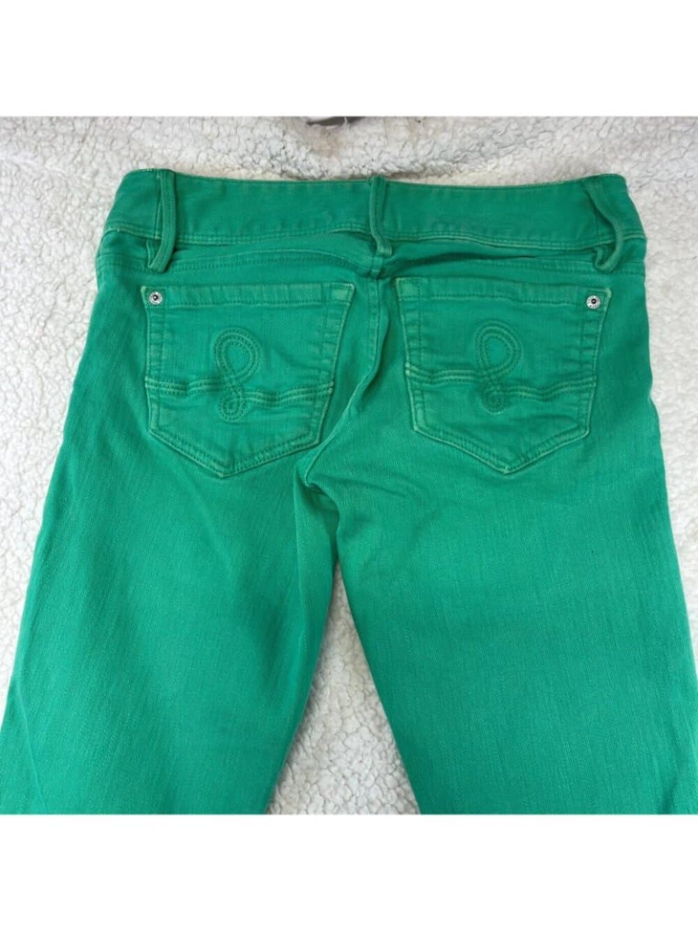 Lilly Pulitzer Worth Straight Green Stretch Jeans Women's Size 0 - Thumbnail 7