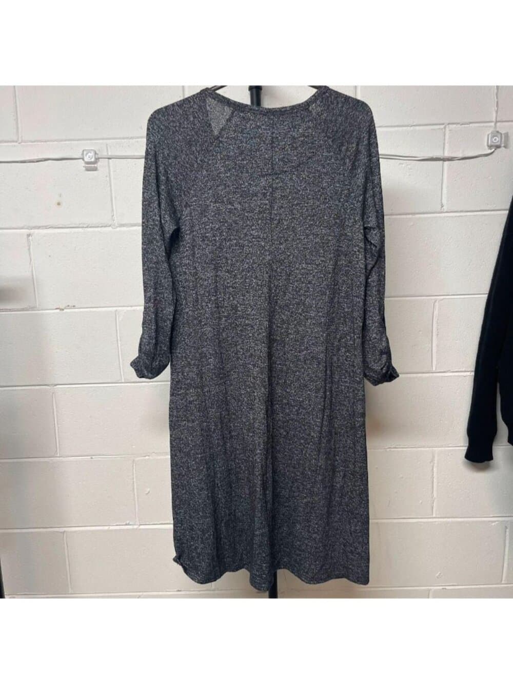 Philosophy Dresses Charcoal Heather Knit Roll-Tab Sleeve Henley Dress Size S - Thumbnail 5