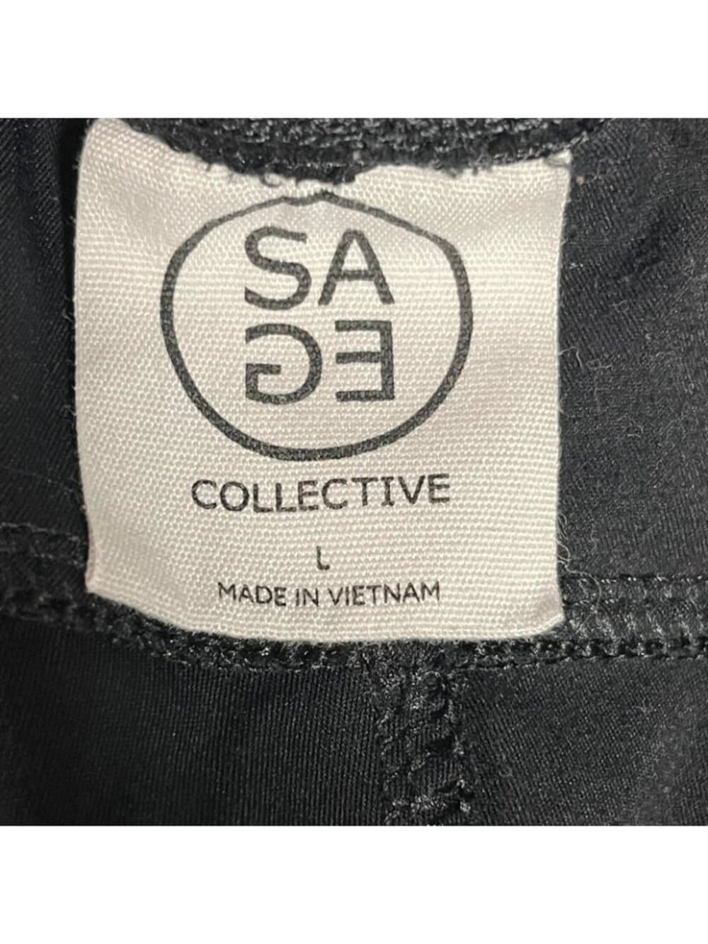 Women's Sage Collective Black Jogger Pants Large Stretch Pull On Athleisure - Thumbnail 4