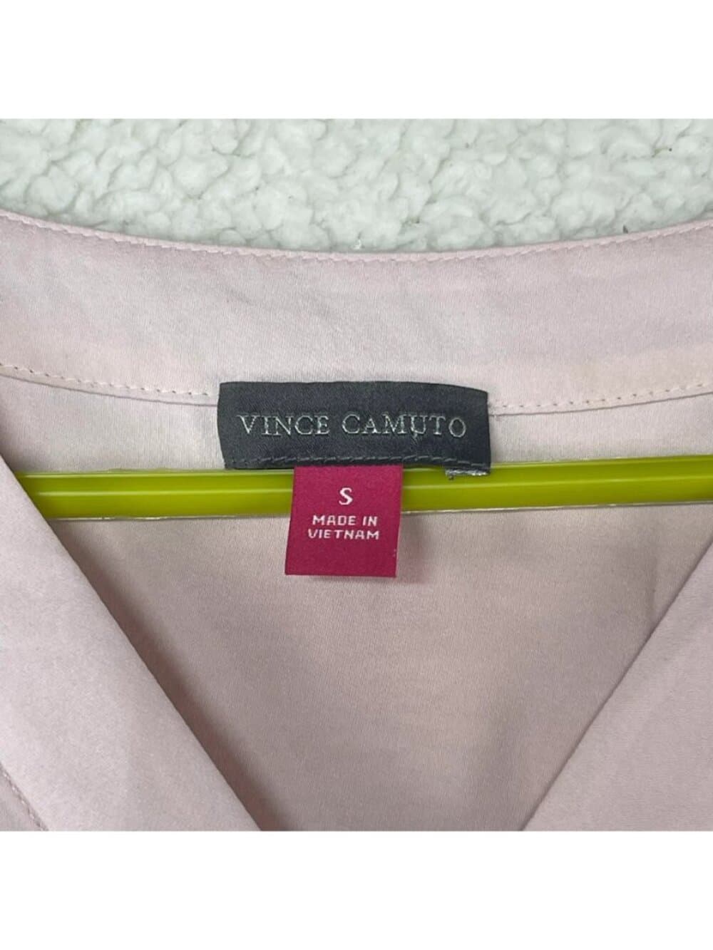 Vince Camuto Women's Small Blush Pink Sleeveless V-Neck High Low Blouse - Thumbnail 4