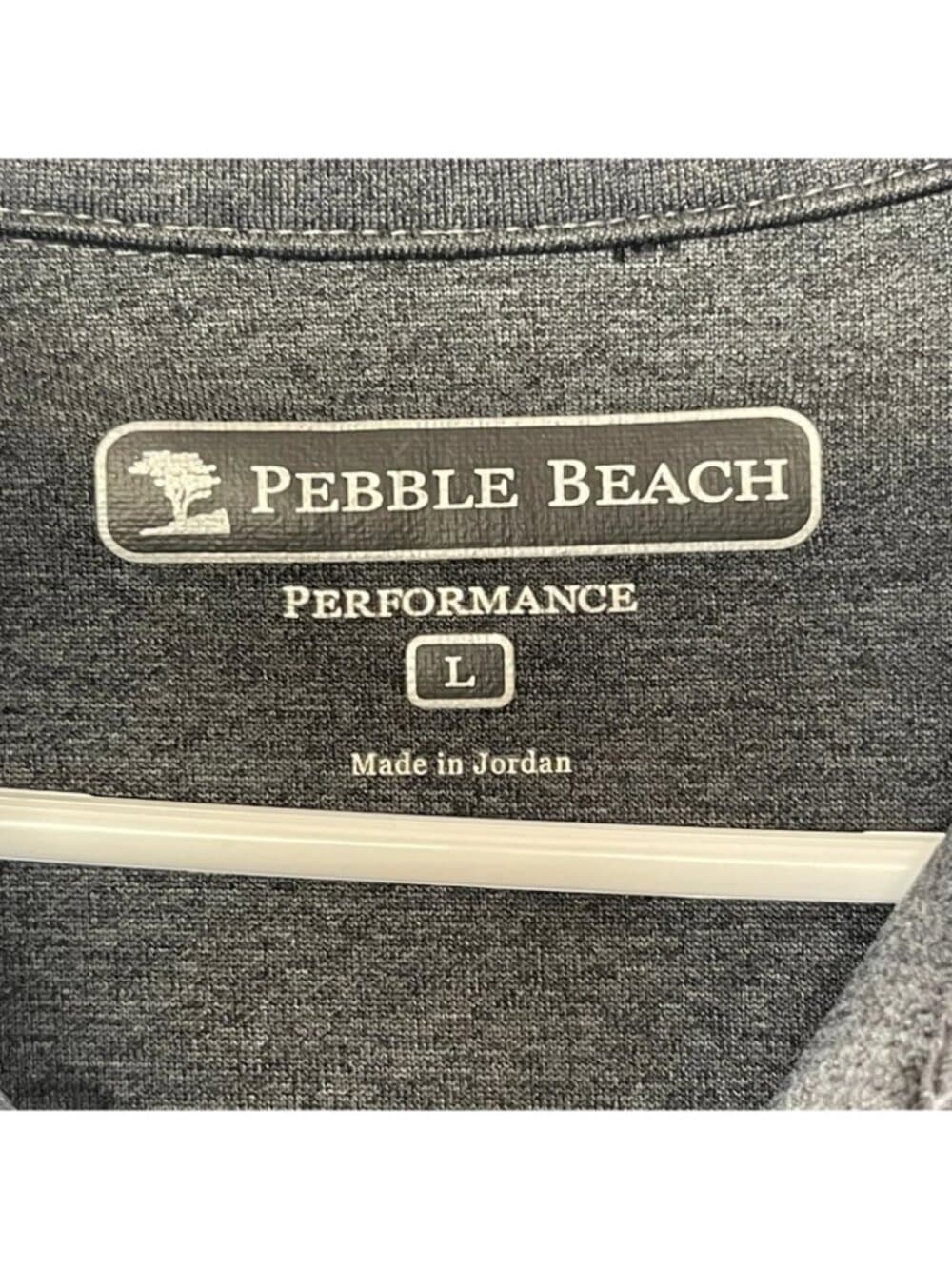 Pebble Beach Performance Men's Quarter Zip Pullover Gray Large - Thumbnail 2