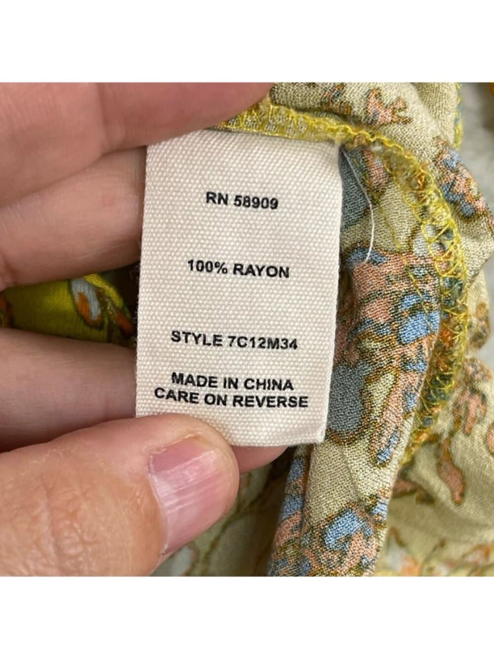 Chelsea & Violet Small Boho Floral Peplum Blouse Bell Sleeve 100% Rayon Top - Thumbnail 5