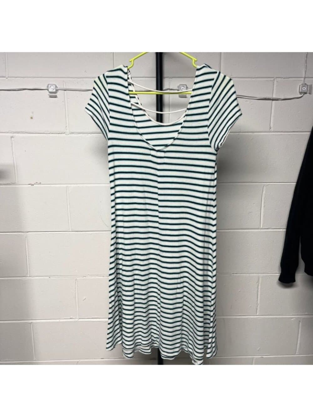 Pink Republic Striped Skater Dress White Navy Mint Size Small - Thumbnail 4