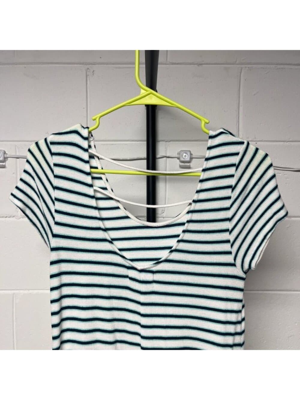 Pink Republic Striped Skater Dress White Navy Mint Size Small - Thumbnail 3