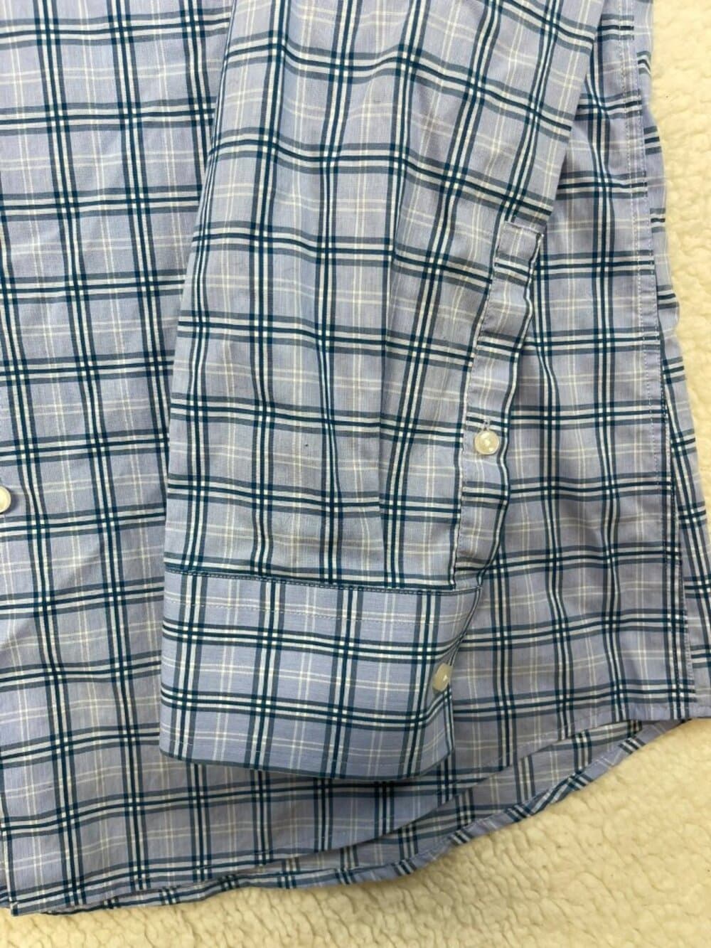 BOSS Hugo Boss Slim Fit Easy Iron Blue Plaid Dress Shirt 16 41 - Thumbnail 2