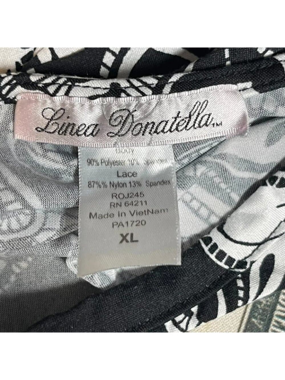 Linea Donatella Floral Paisley Lace Racerback Tank Top Women's XL Black Aqua - Thumbnail 5