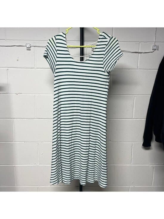 Pink Republic Striped Skater Dress White Navy Mint Size Small - Thumbnail 8