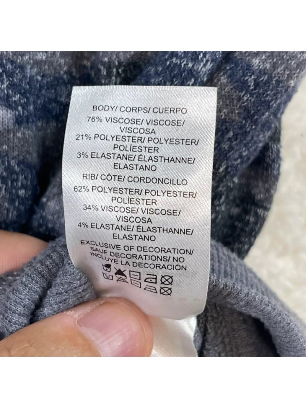 Lucky Brand Camo Sweater Women's M – Gray Blue Camouflage Knit Pullover - Thumbnail 4