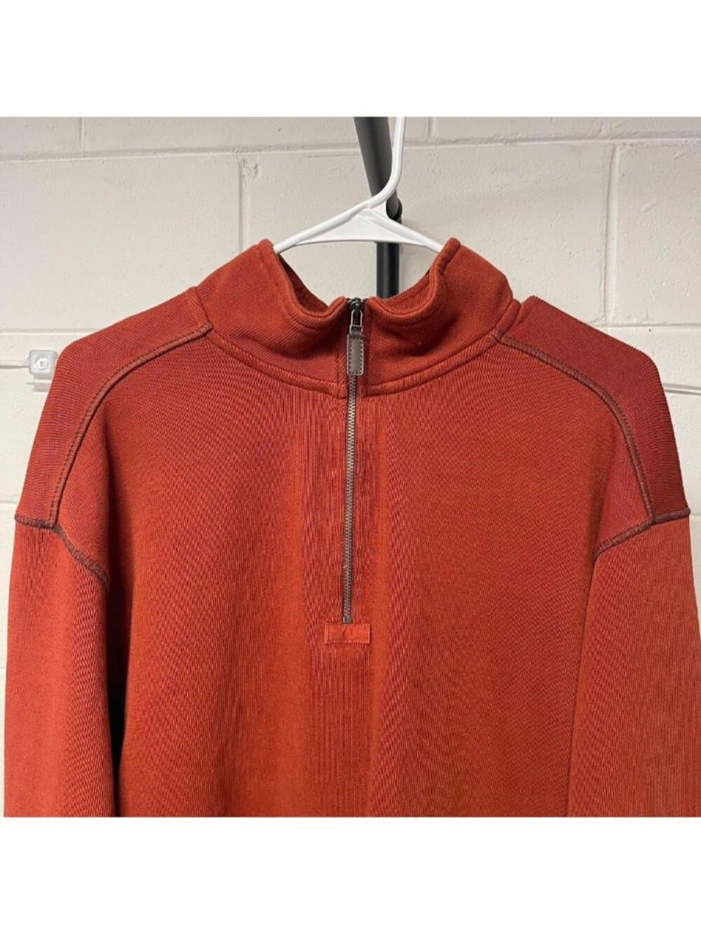Men’s Bob Timberlake Rust Orange Quarter Zip Sweatshirt Large - Thumbnail 2