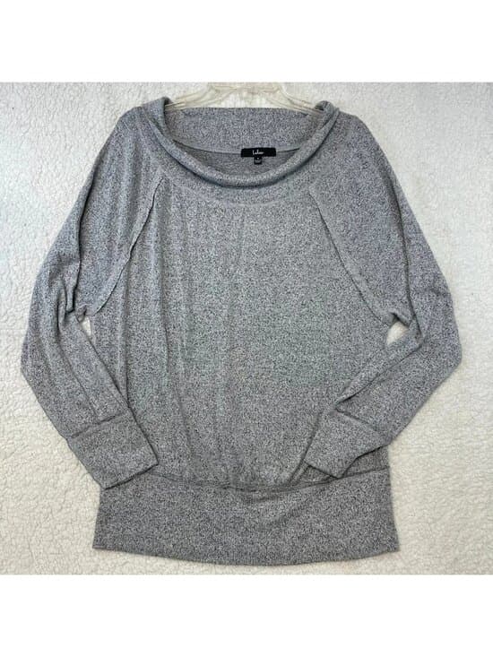 Lulus Gray Knit Sweater Size S – Soft Heathered Long Sleeve Pullover - Thumbnail 5