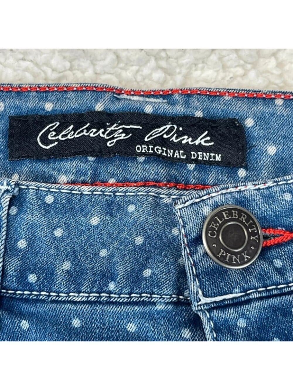Celebrity Pink Original Denim Polka Dot Skinny Jeans Women's Size 1 Stretch - Thumbnail 5