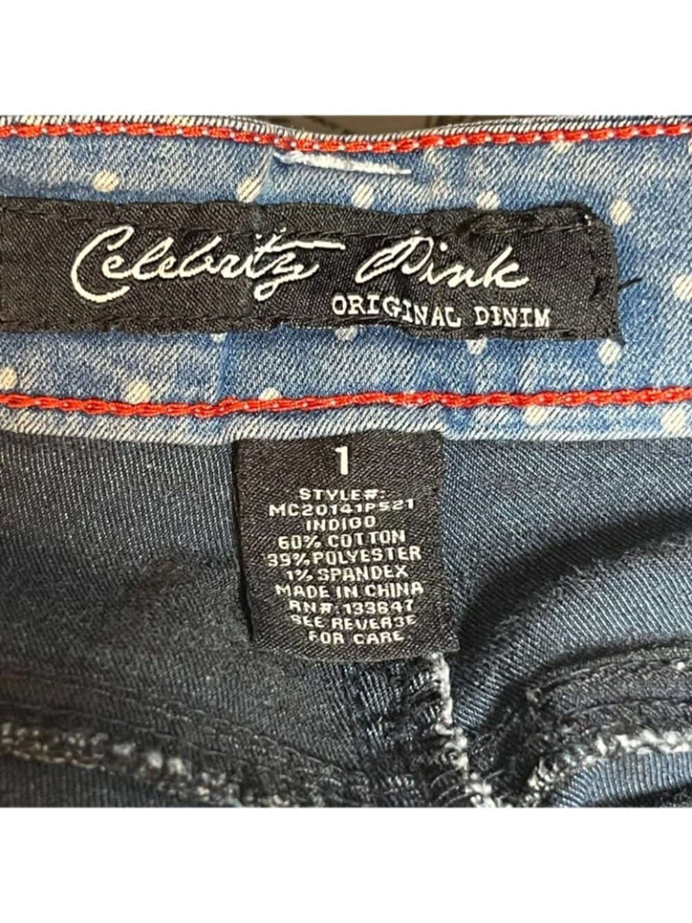 Celebrity Pink Original Denim Polka Dot Skinny Jeans Women's Size 1 Stretch - Thumbnail 6