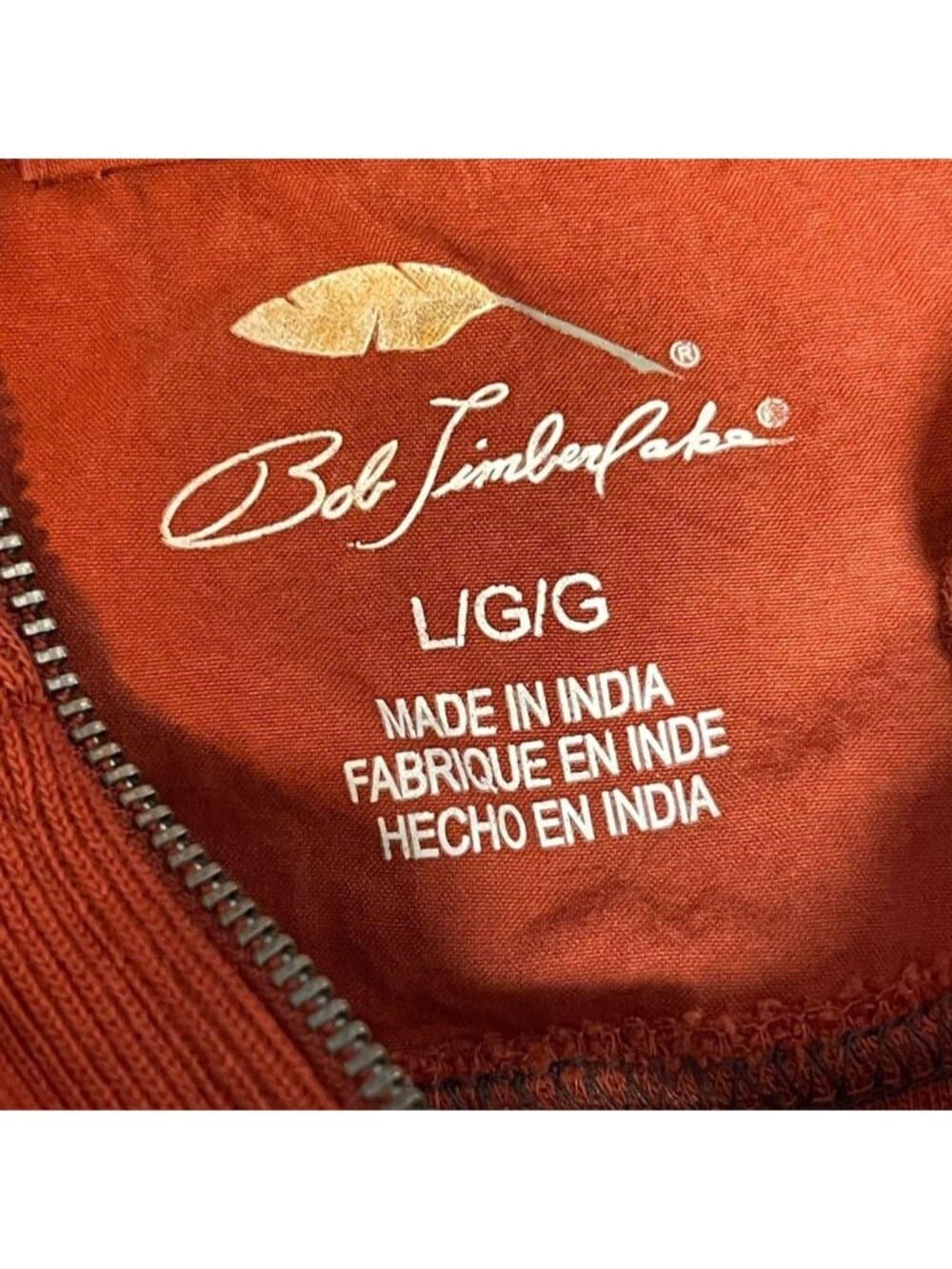 Men’s Bob Timberlake Rust Orange Quarter Zip Sweatshirt Large - Thumbnail 6