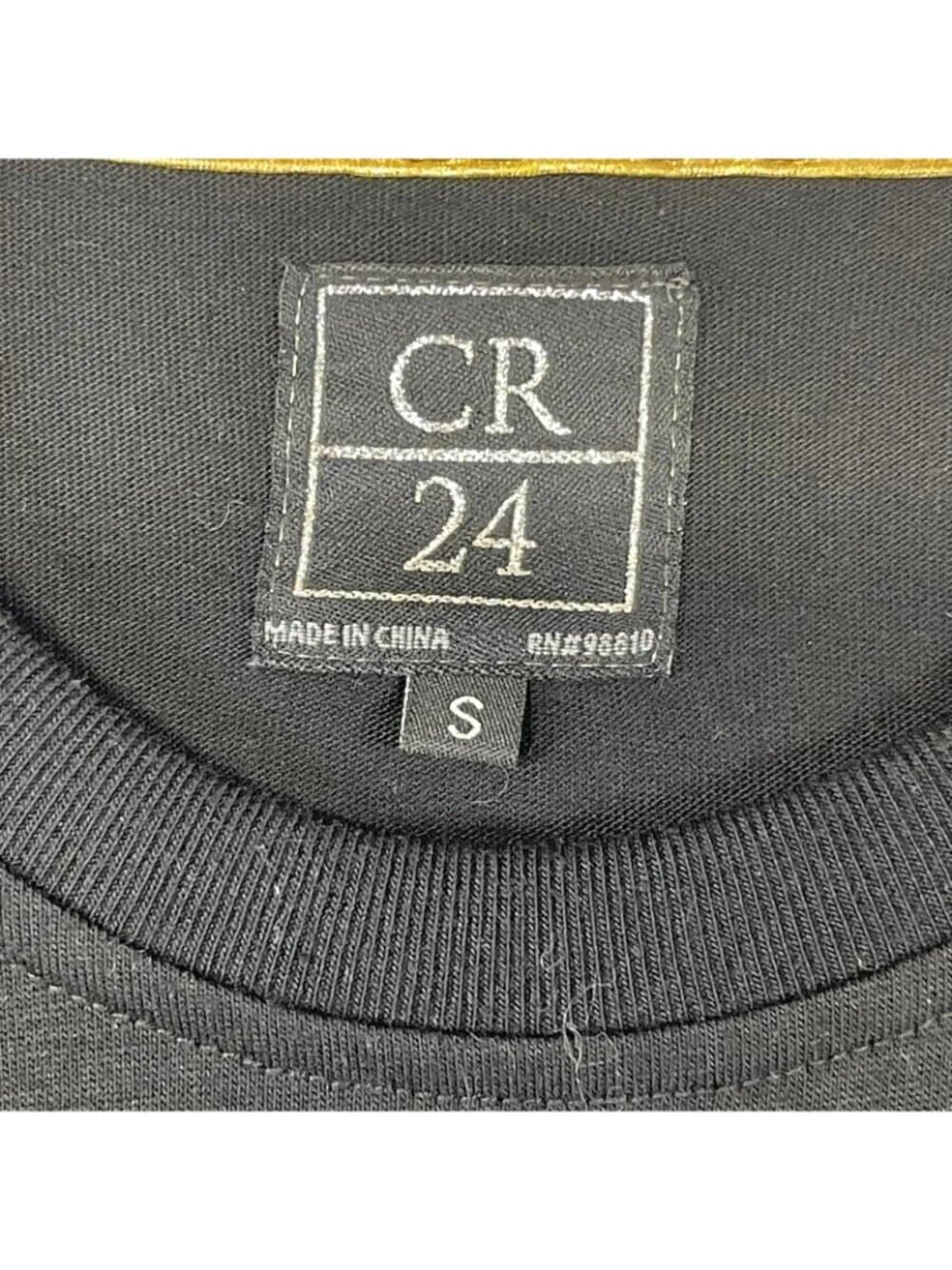 CR24 Black Sequin Skull Graphic T-Shirt Men's Size Small - Thumbnail 3