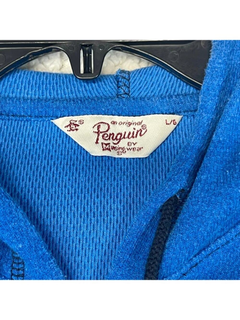 Original Penguin Blue Full Zip Hooded Sweatshirt Hoodie Men's Large - Thumbnail 3