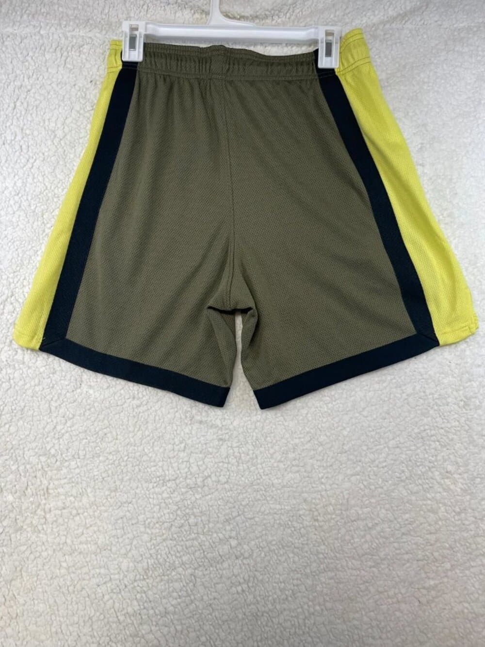 Under Armour Men's Mesh Athletic Basketball Shorts Olive Green Neon Yellow M - Thumbnail 2