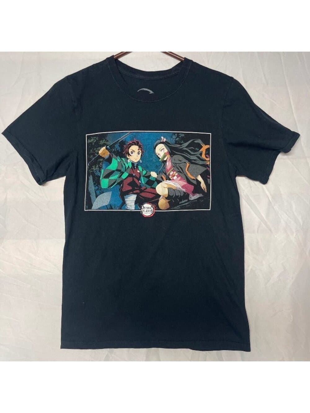 Demon Slayer Tanjiro Nezuko Graphic Anime T Shirt Black Size Small - Thumbnail 3