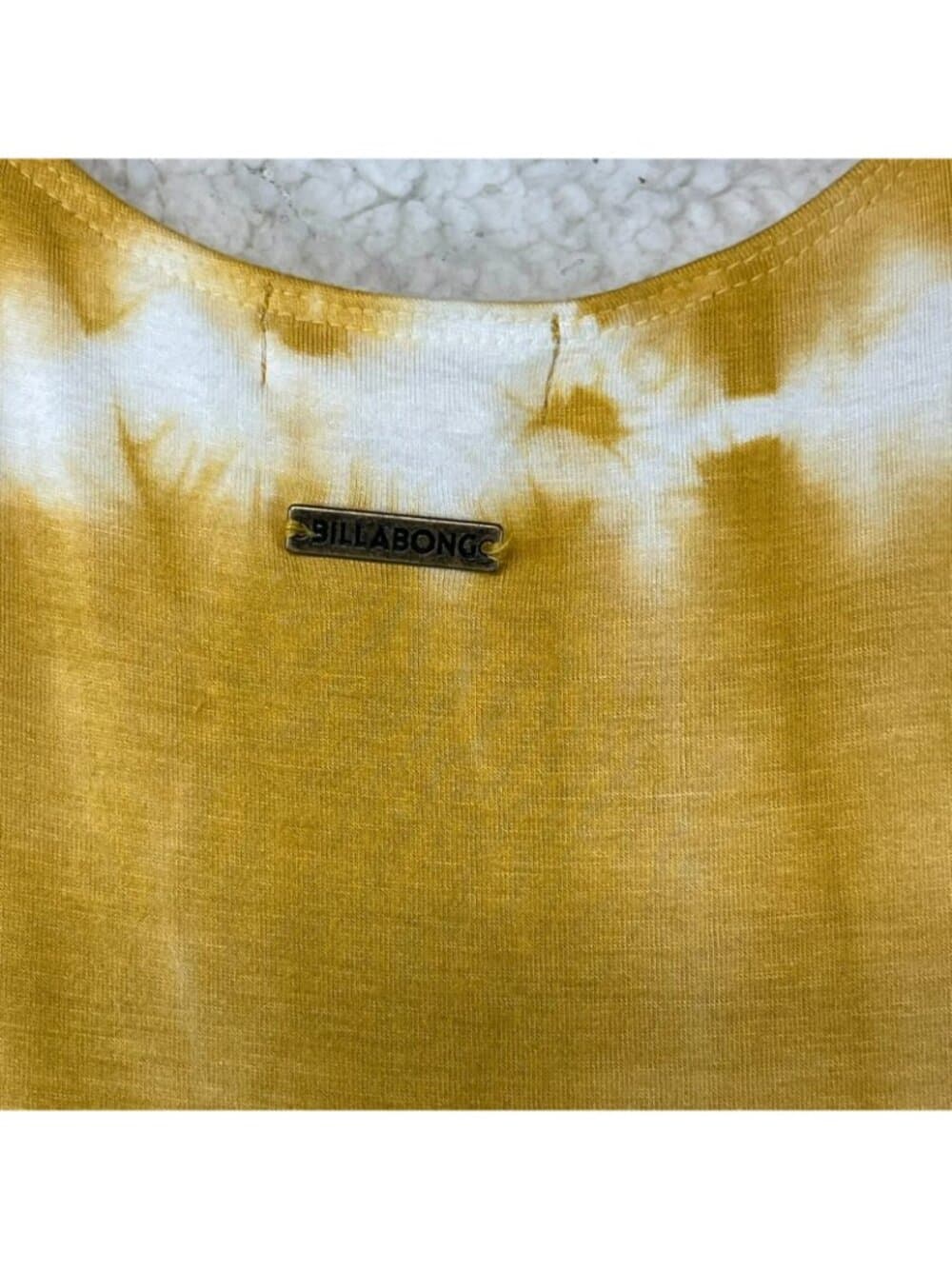 Billabong Mustard Tie Dye Maxi Dress Short Sleeve Stretch Size Small - Thumbnail 3