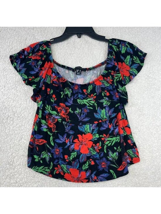Atmosphere Floral Off Shoulder Ruffle Blouse Women's US 6 - Thumbnail 5