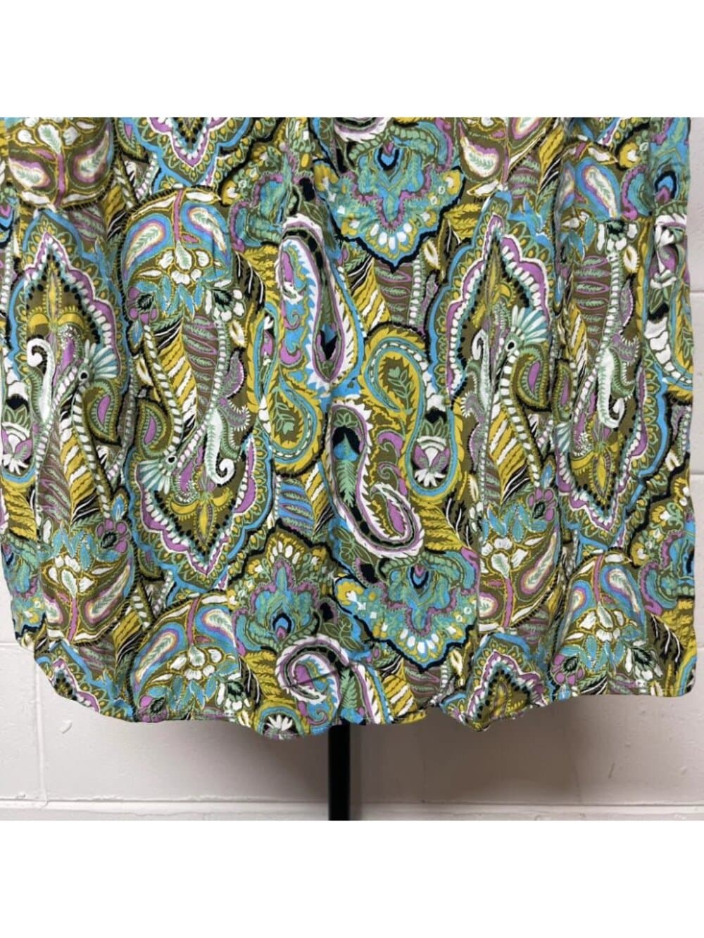 Rachel Roy Women's Plus 1X Paisley Print Flutter Sleeve Blouse Rayon Top - Thumbnail 2