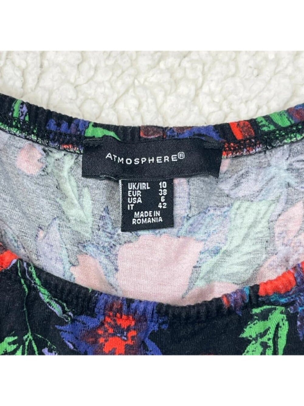Atmosphere Floral Off Shoulder Ruffle Blouse Women's US 6 - Thumbnail 2