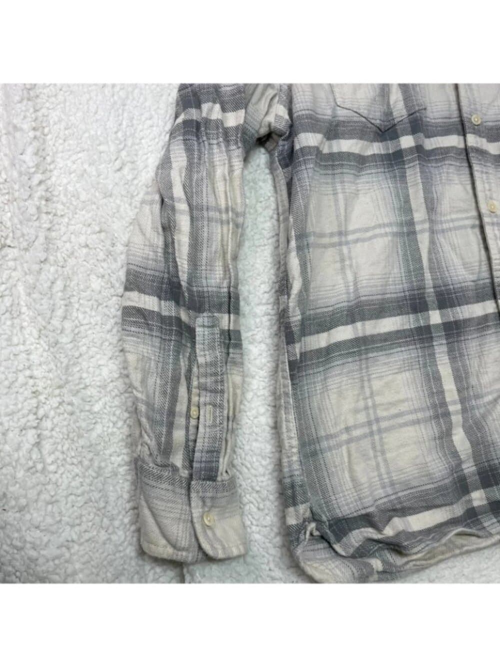 Calvin Klein Jeans Men's Plaid Button Front Shirt Large Gray Cotton - Thumbnail 5