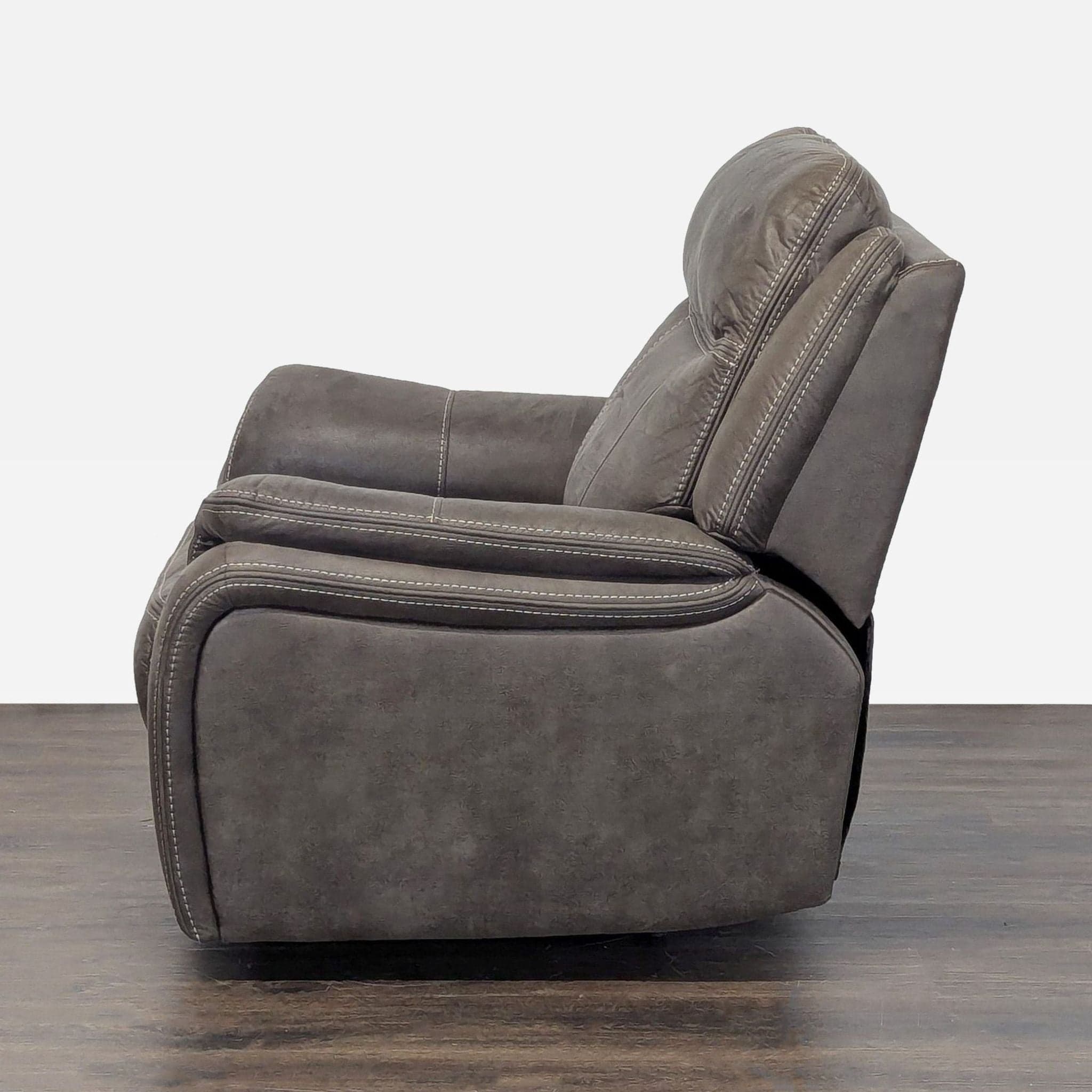 Plush Dark Gray Power Reclining Lounge Chair - Thumbnail 5