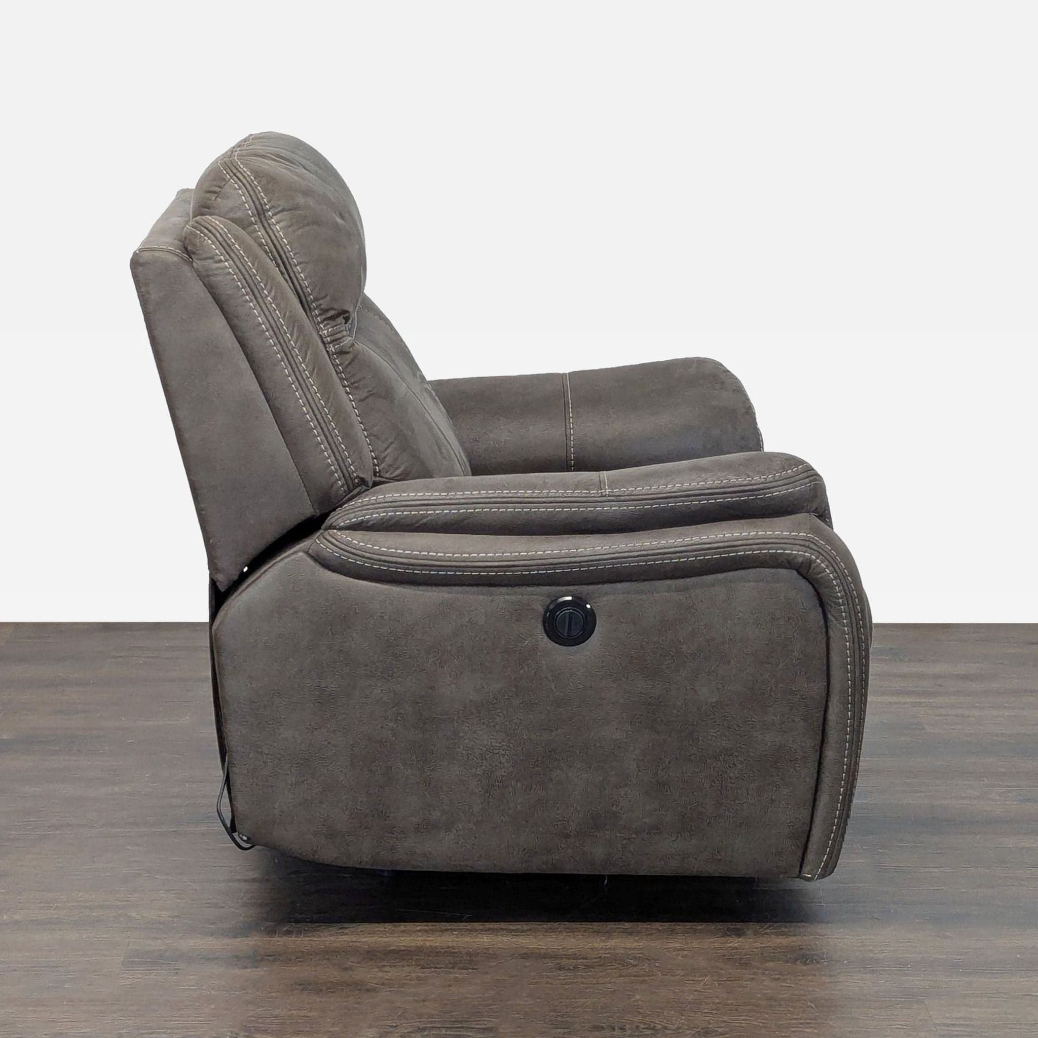 Plush Dark Gray Power Reclining Lounge Chair - Thumbnail 7