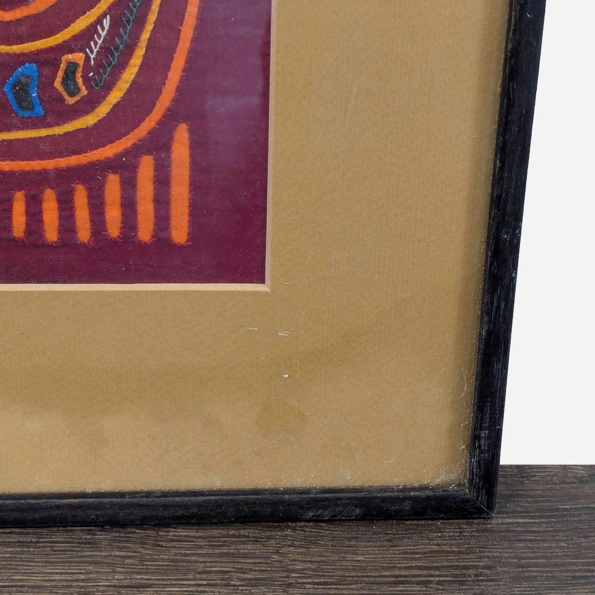 Framed Handcrafted Textile Folk Art Panel – 23.5” x 21” - Thumbnail 3