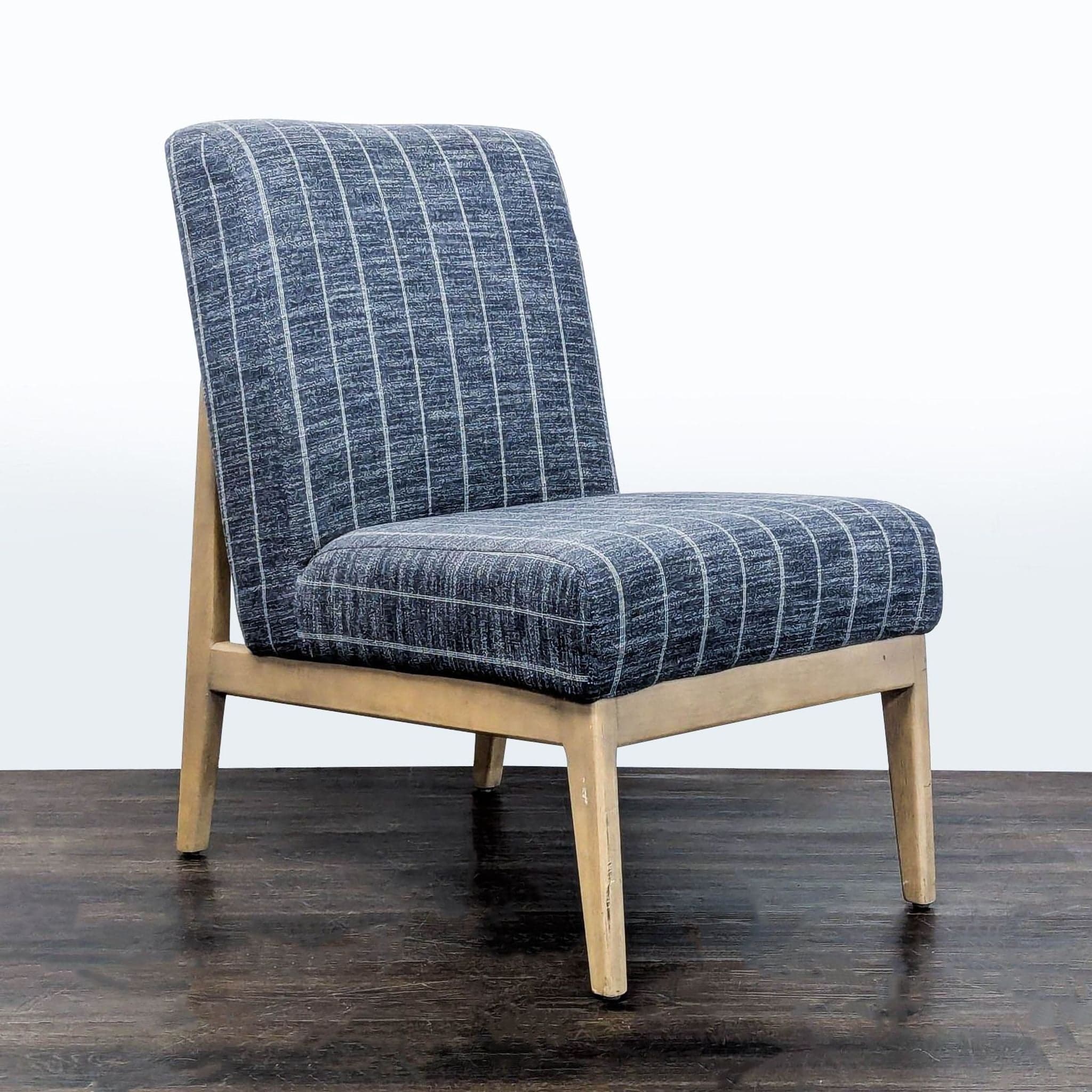 Hearth & Hand with Magnolia for Target Upholstered Slipper Dining Chair – Blue Stripe - Thumbnail 2