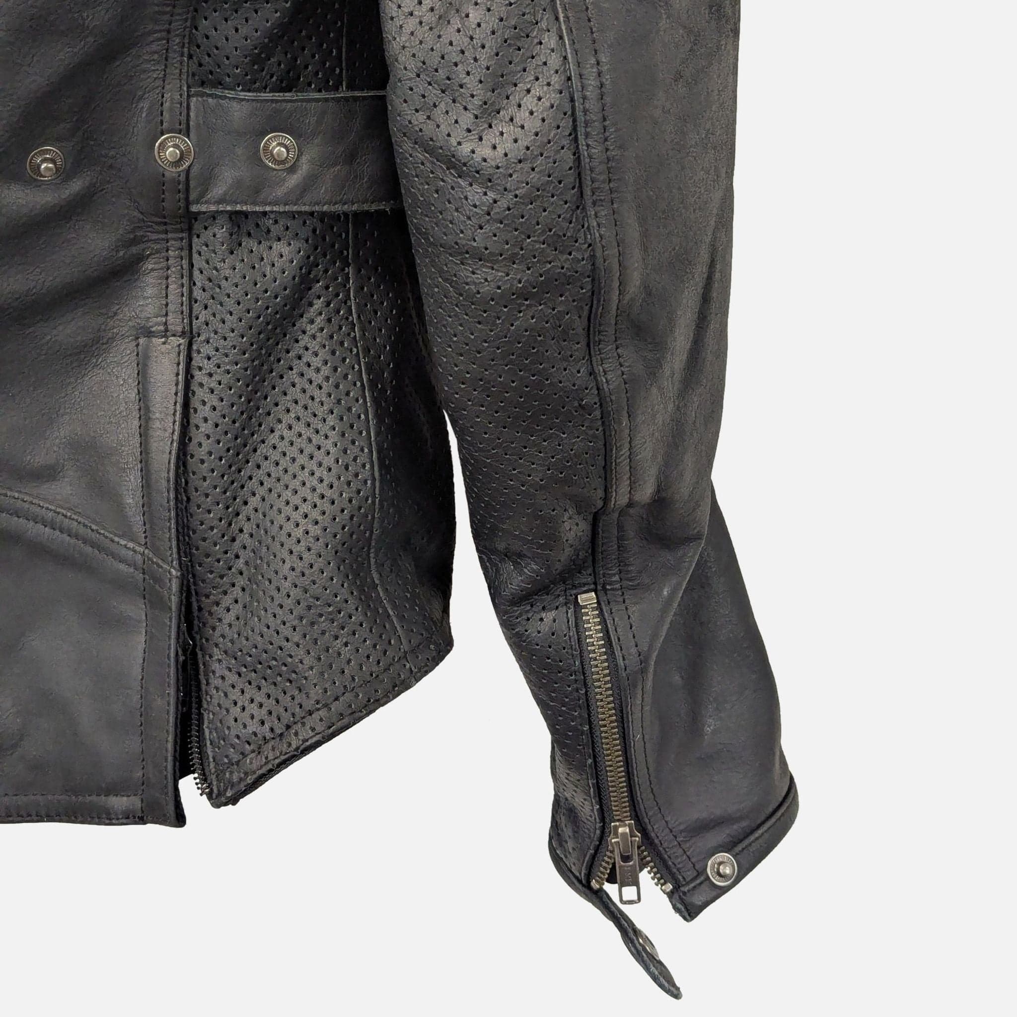 Street & Steel Black Leather Motorcycle Jacket – Sports & Outdoors - Thumbnail 4