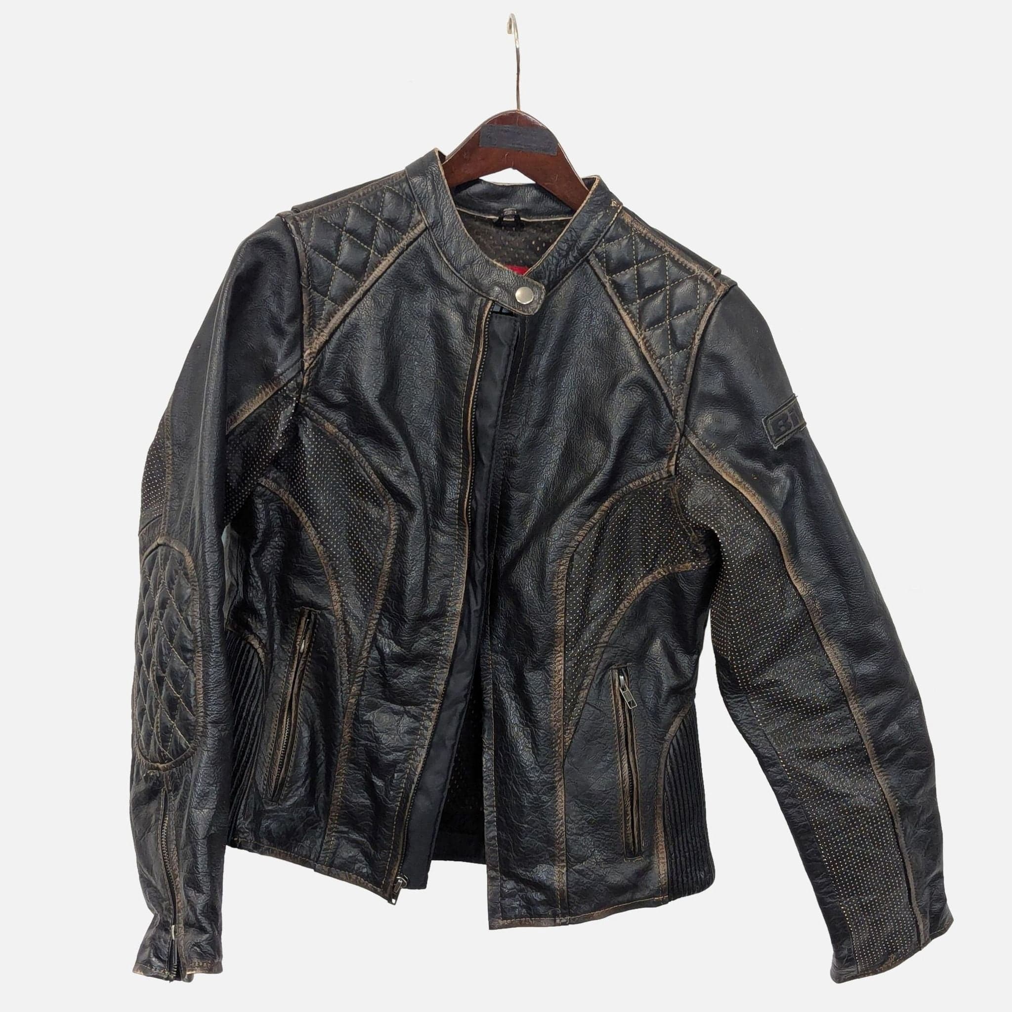 Bilt Black Leather Motorcycle Jacket – Sports & Outdoors Protective Gear