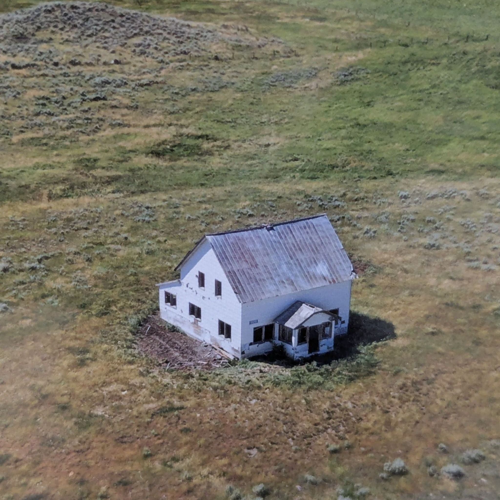 Framed Print of Farmhouse in Open Field Landscape - Thumbnail 2