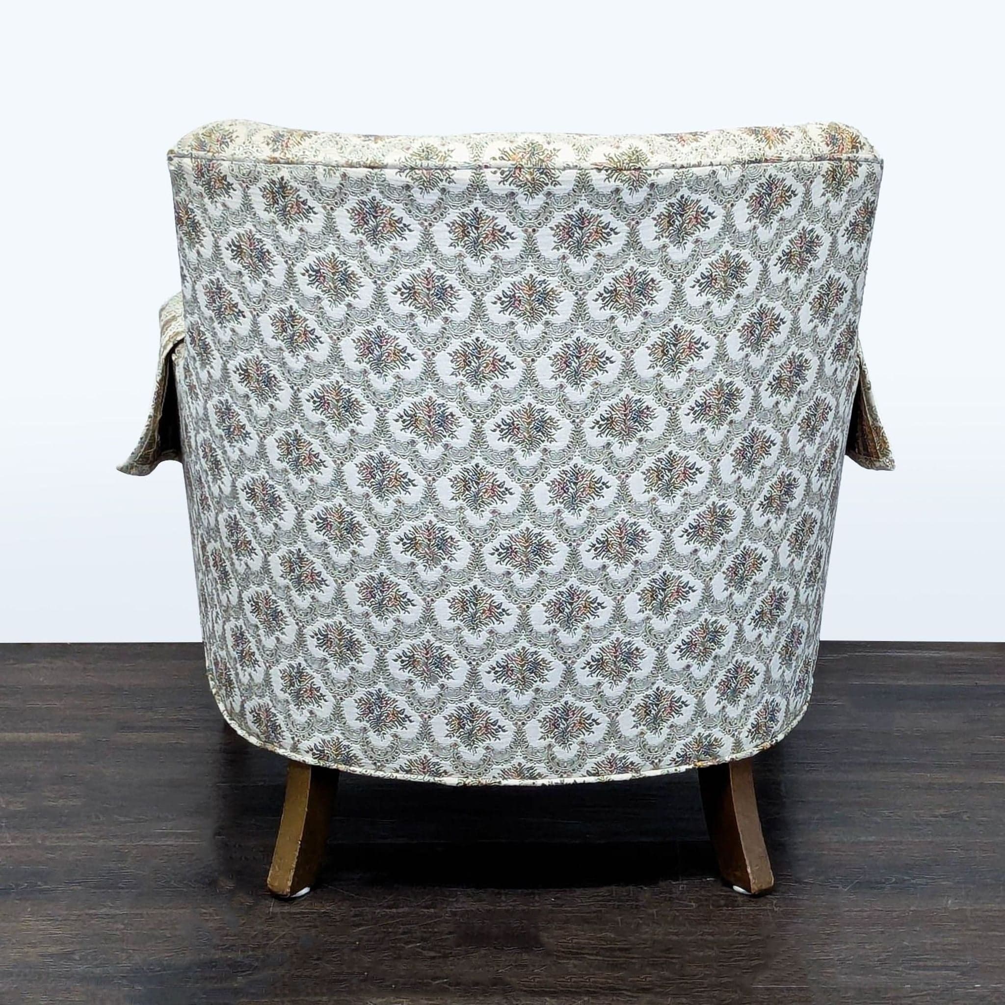 Classic Vintage Lounge Chair with Patterned Upholstery - Thumbnail 4