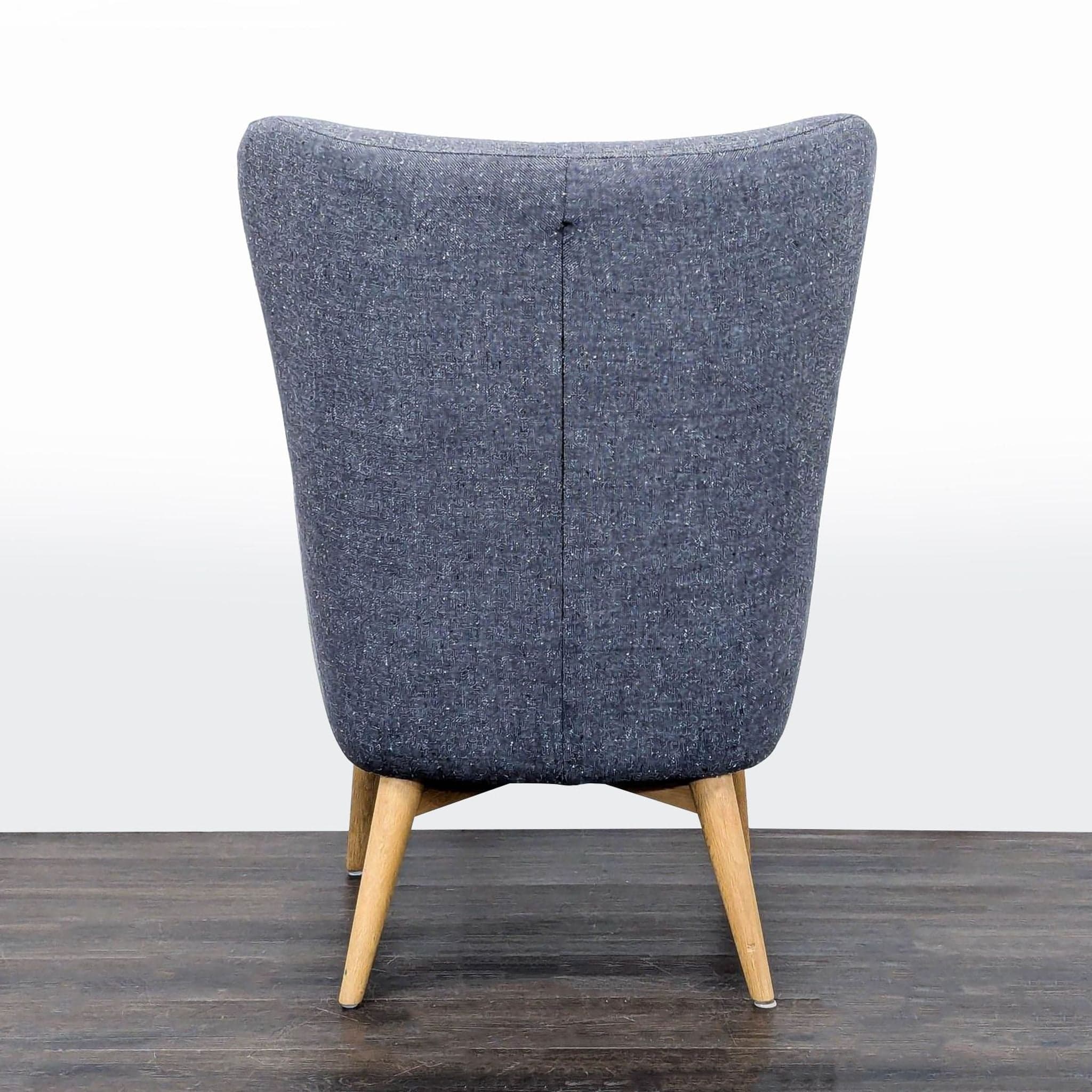 West Elm Lounge Chair with High Back and Wooden Legs - Thumbnail 4