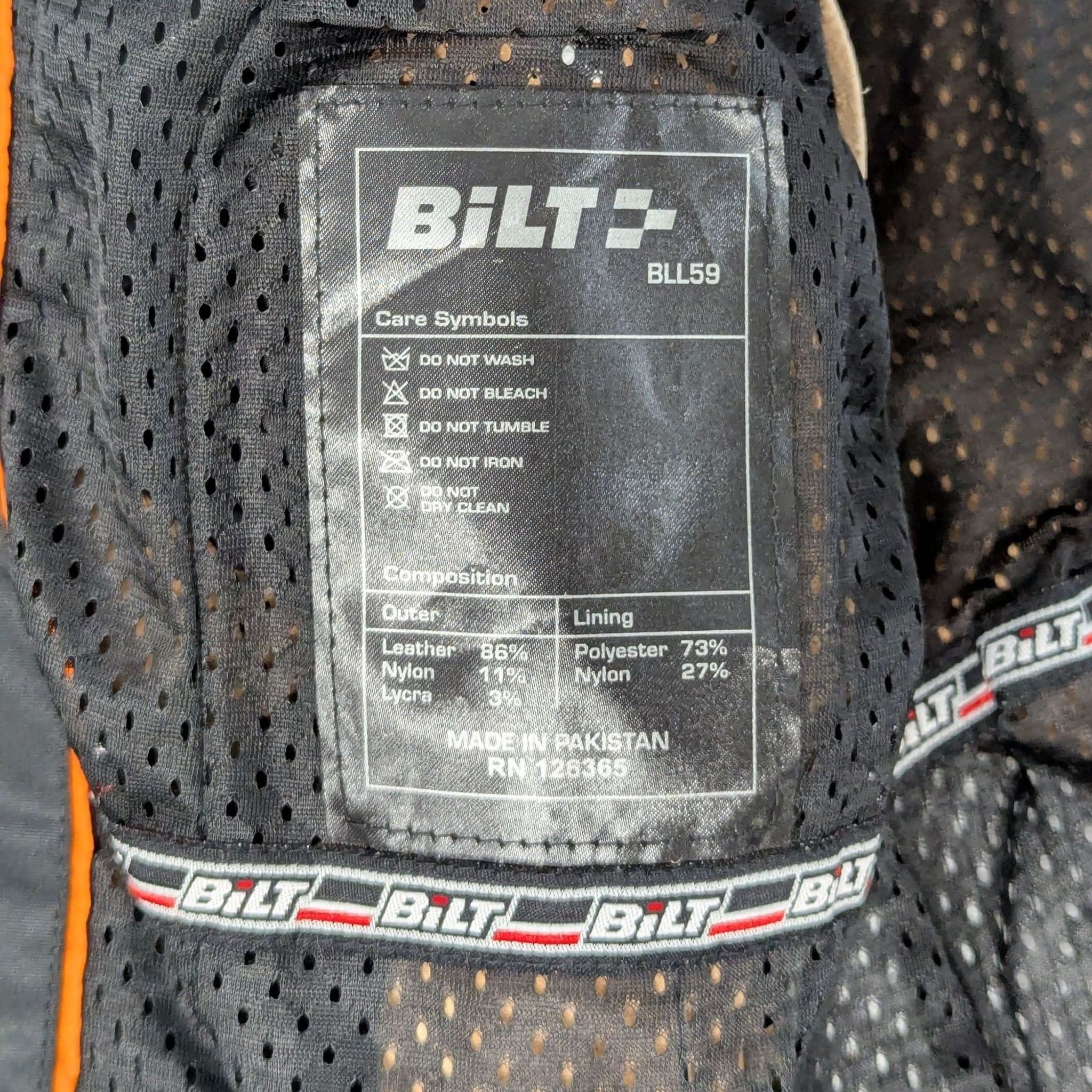 Bilt Black Leather Motorcycle Jacket – Sports & Outdoors Protective Gear - Thumbnail 7