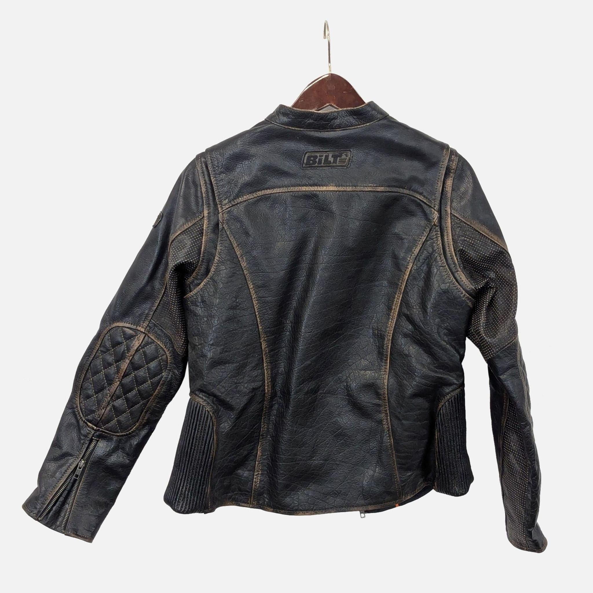 Bilt Black Leather Motorcycle Jacket – Sports & Outdoors Protective Gear - Thumbnail 2