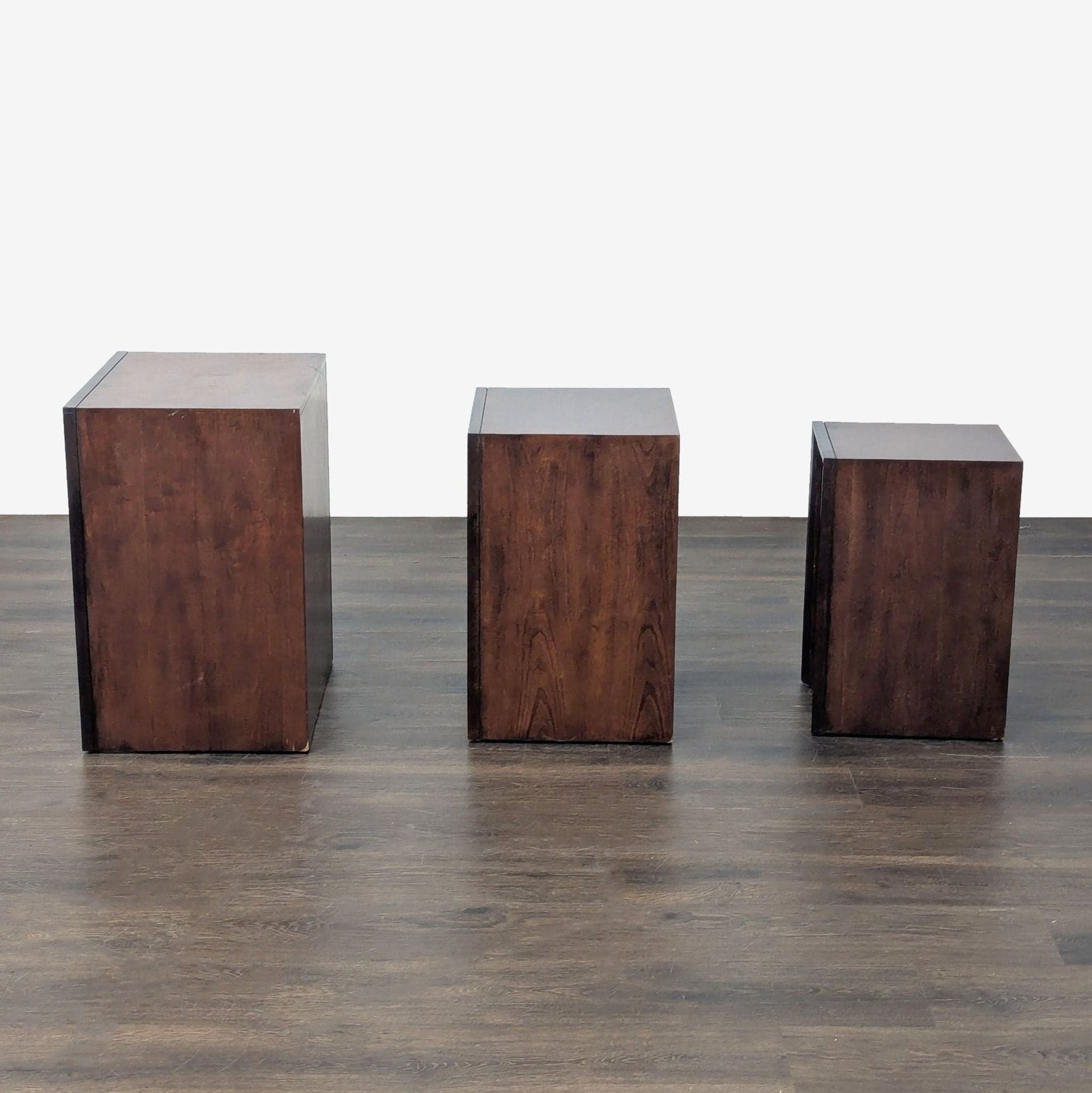 Set of Three Wood Nesting Tables - Thumbnail 4
