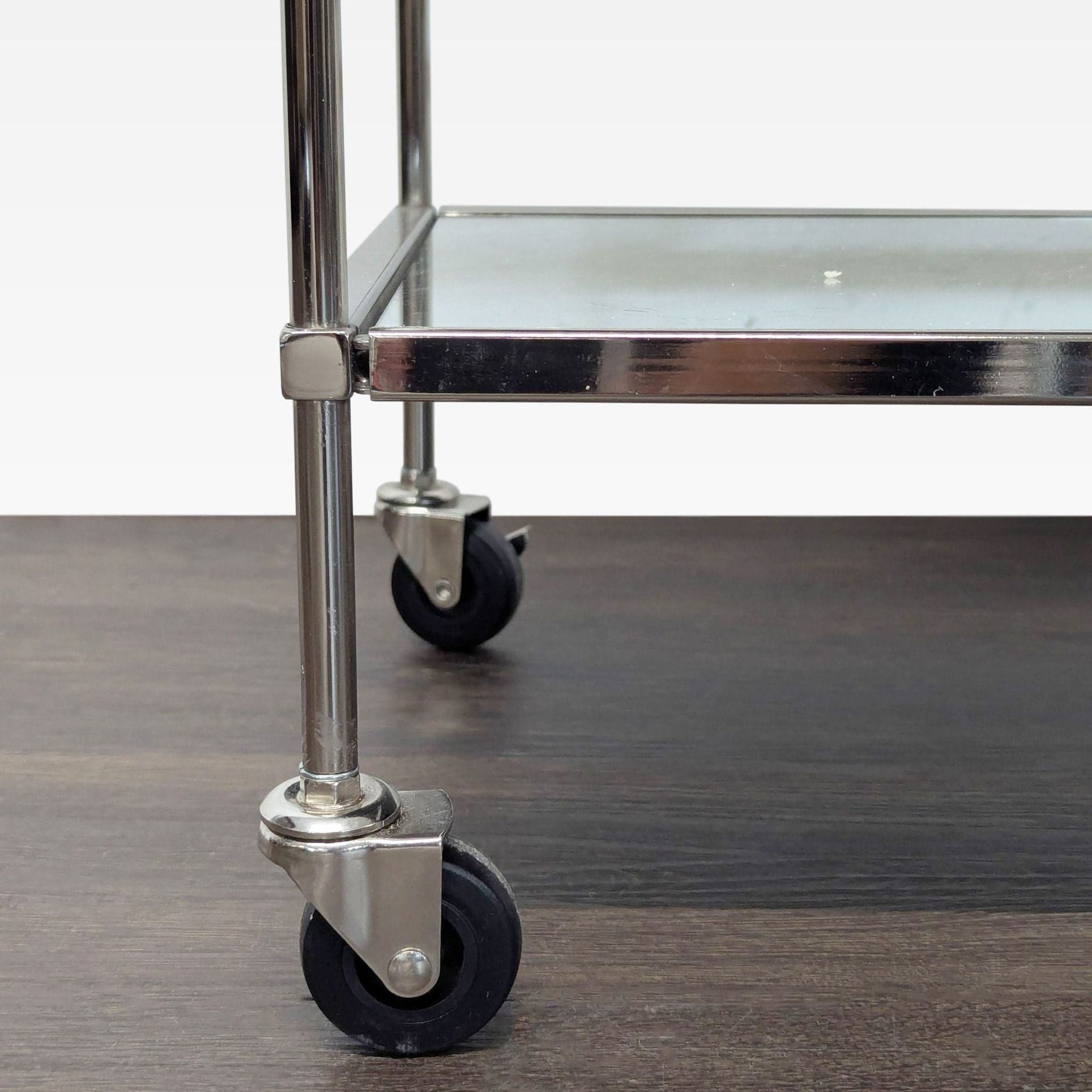 Metal and Glass Bar Cart on Castors - Thumbnail 3