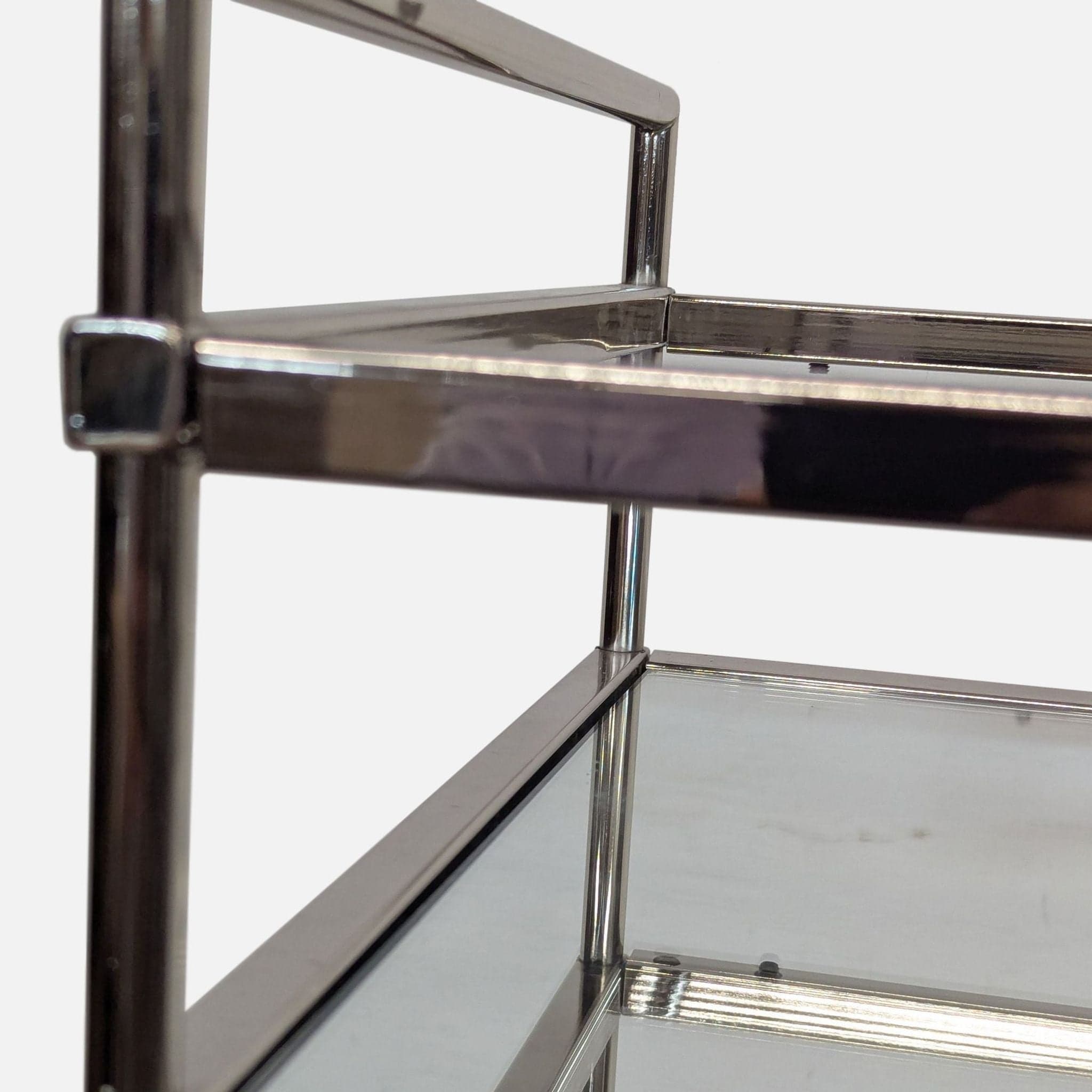 Metal and Glass Bar Cart on Castors - Thumbnail 5