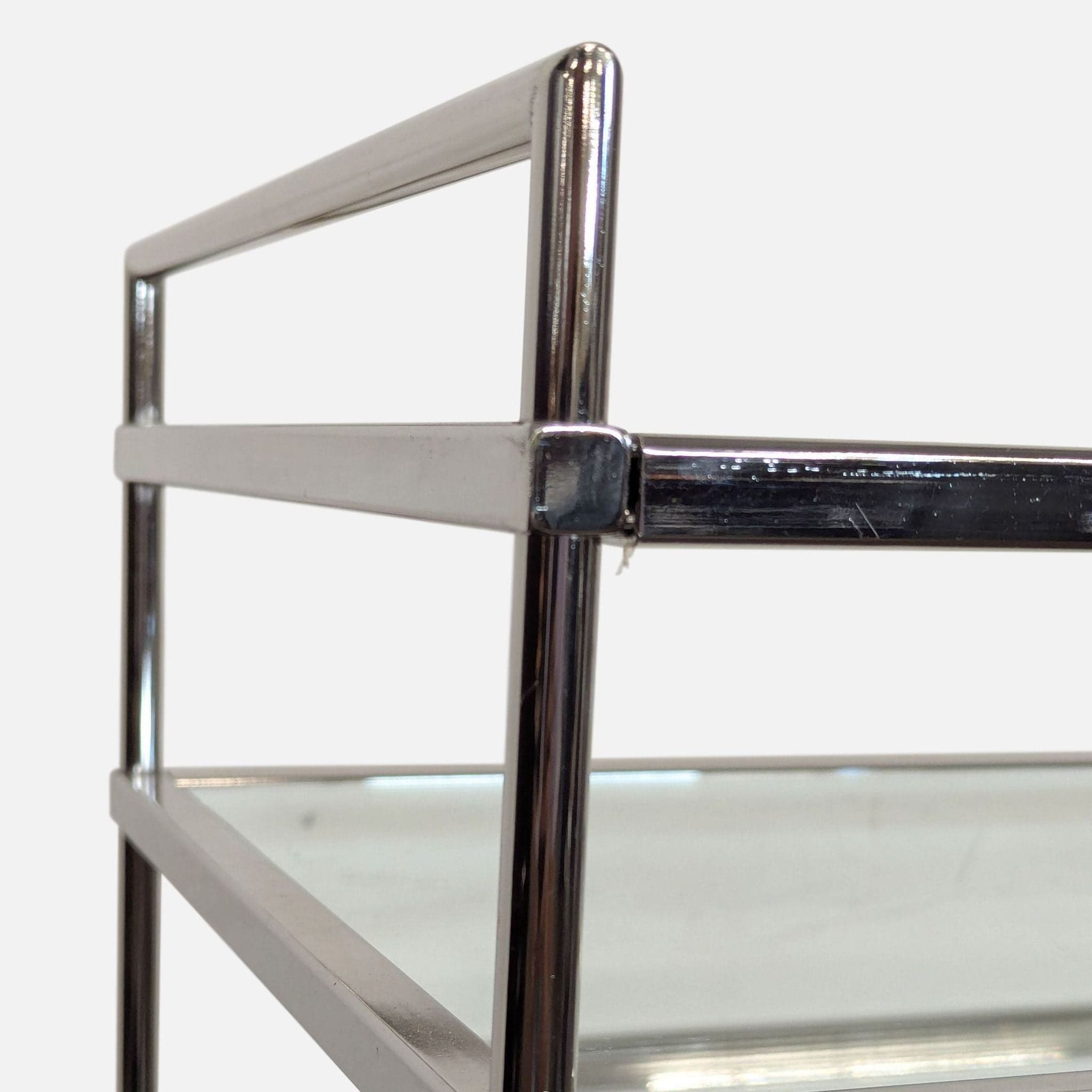 Metal and Glass Bar Cart on Castors - Thumbnail 4