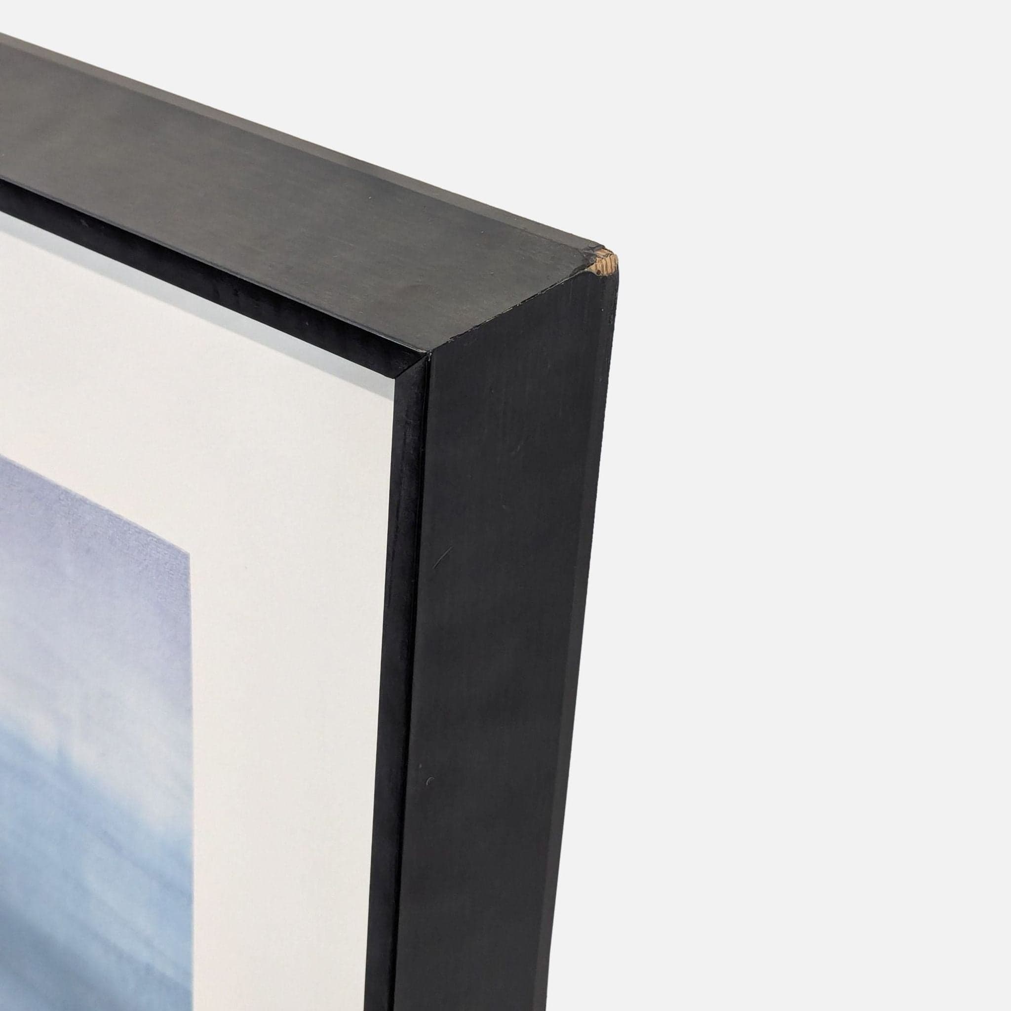 Framed Abstract Landscape Painting in Soft Blue and Purple Tones - Thumbnail 5