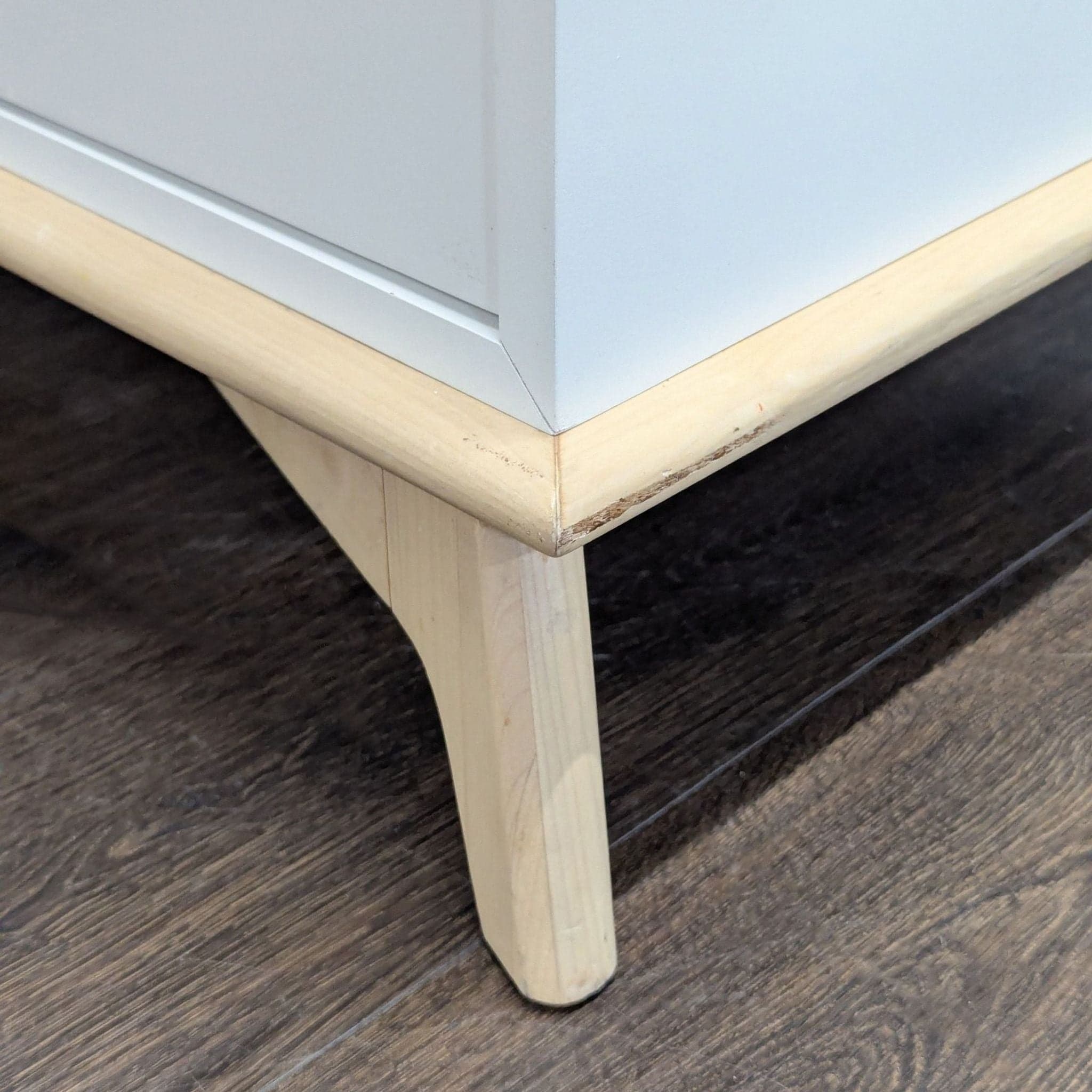 West Elm Sydney White Modern 6-Drawer Dresser with Light Wood Base - Thumbnail 3