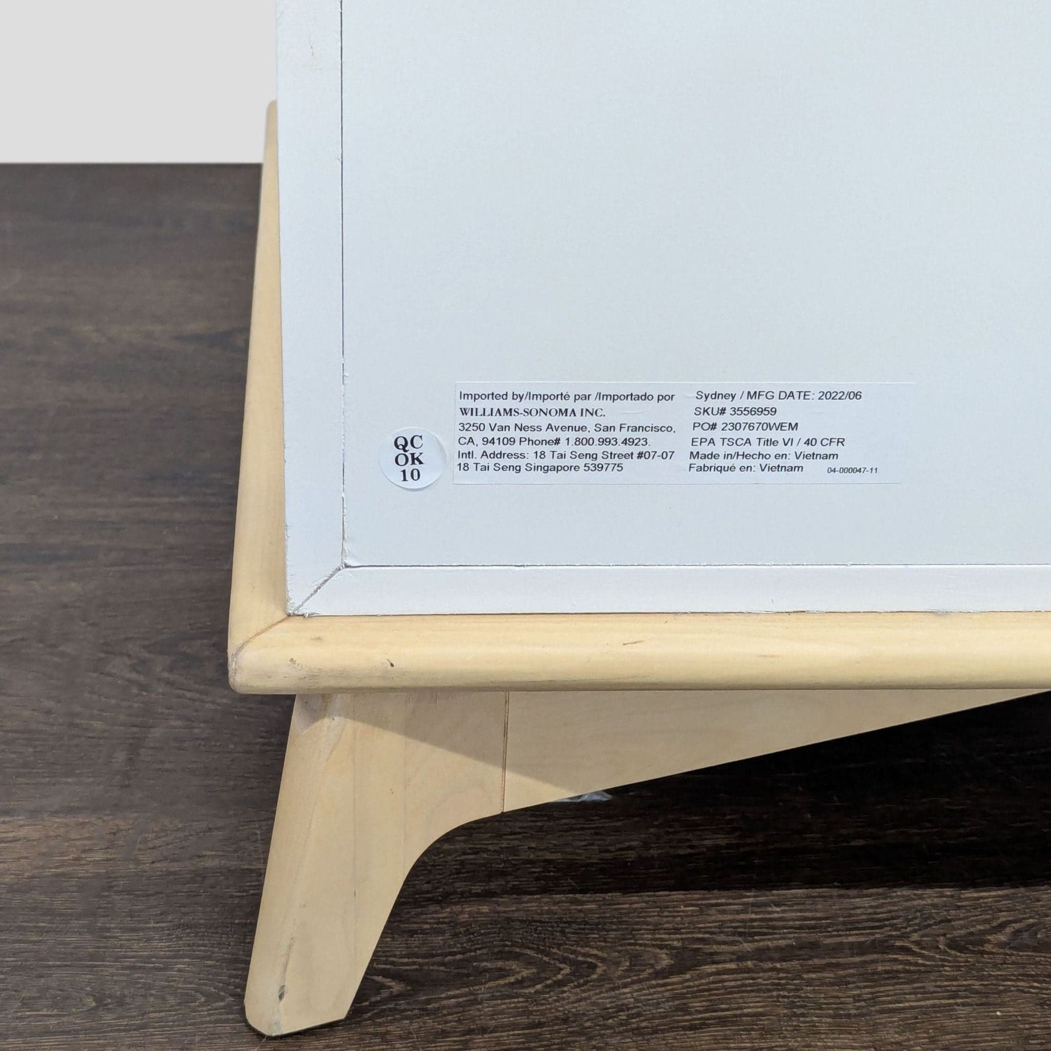 West Elm Sydney White Modern 6-Drawer Dresser with Light Wood Base - Thumbnail 10