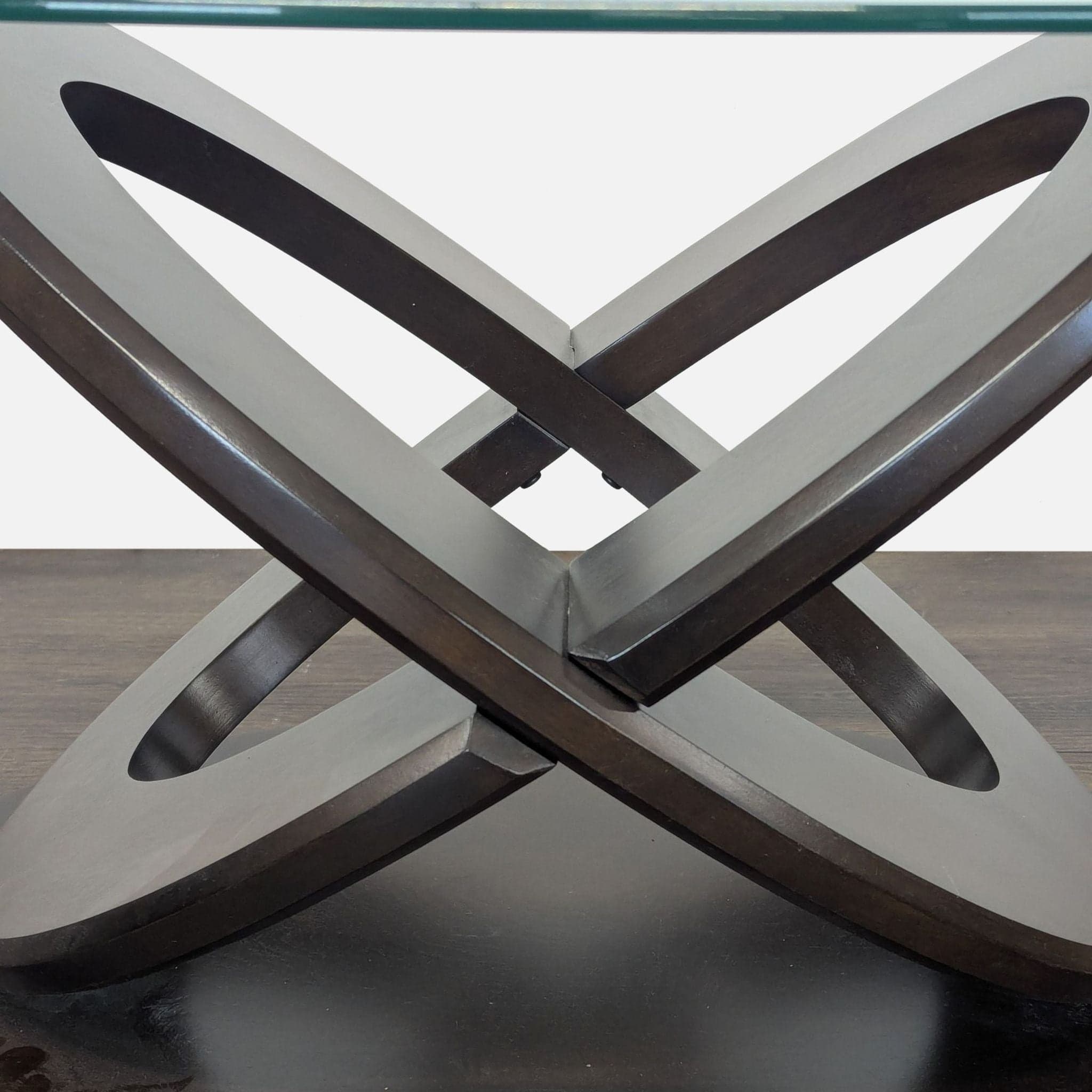 Green World Glass Top Coffee Table - Thumbnail 4