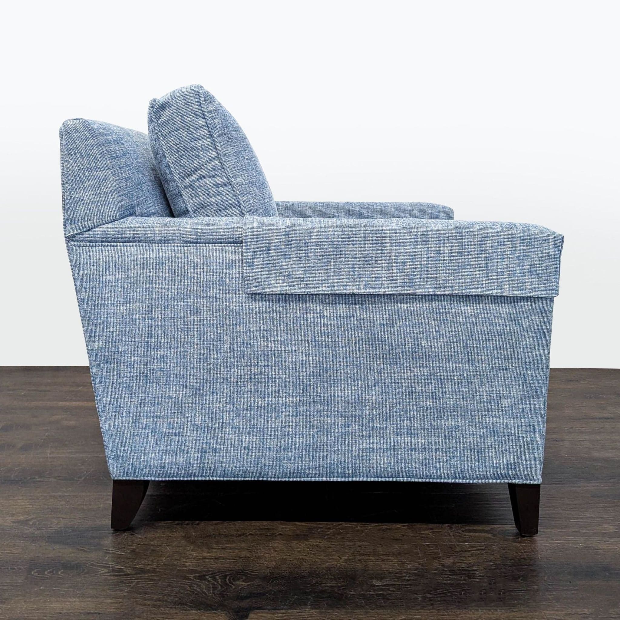 Ethan Allen Glen Blue Modern Lounge Chair - Thumbnail 3